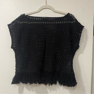 Banana Republic Black Crochet Top